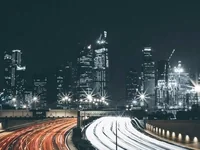 city highway at night